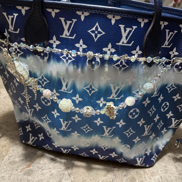 AUTHENTIC LOUIS VUITTON Blue OMBRE NEVERFULL-RARE AND Very Good CONDITION - Picture 1 of 11